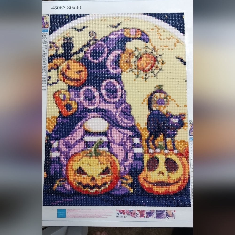 Halloween Gnomes Pumpkin Diamond Art
